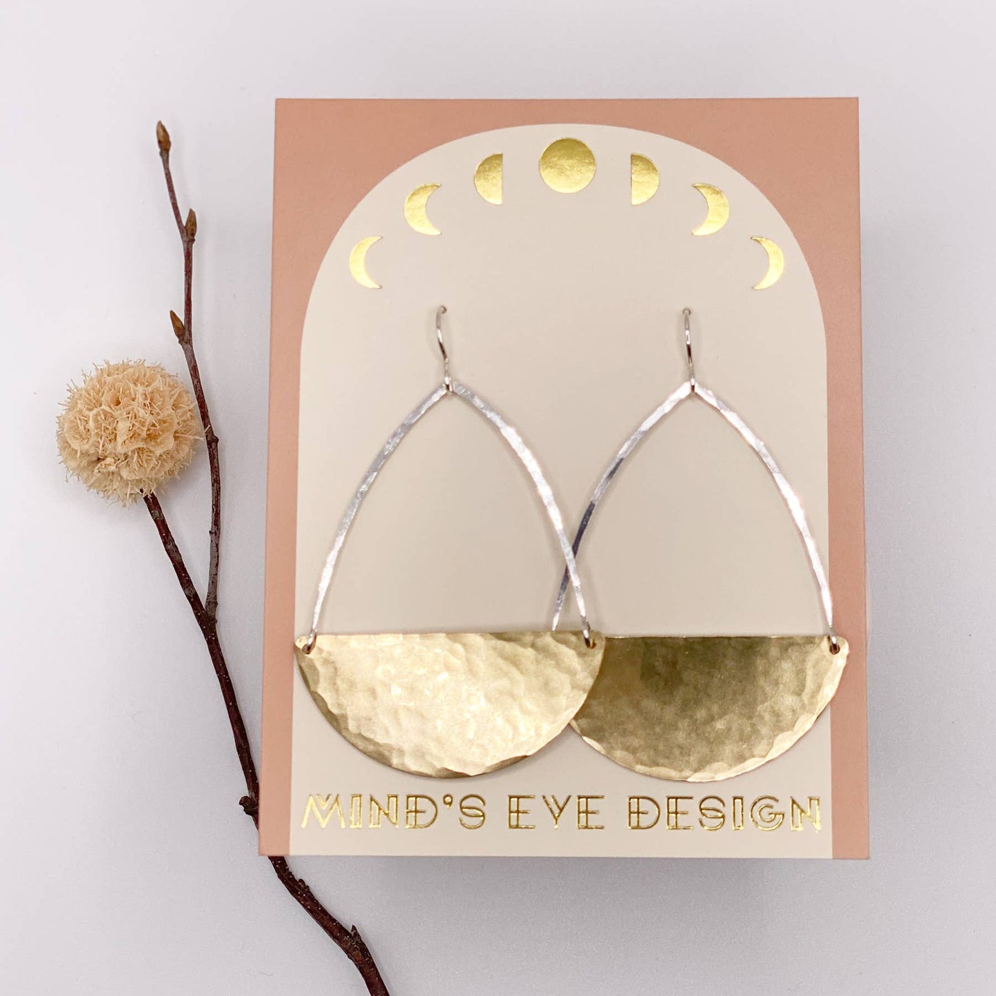 Mixed Metal Semicircle Earrings- Large