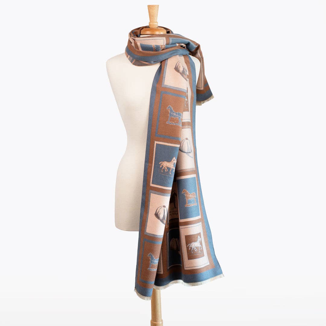 Hunt Club -  Equestrian Motif Luxe Shawl