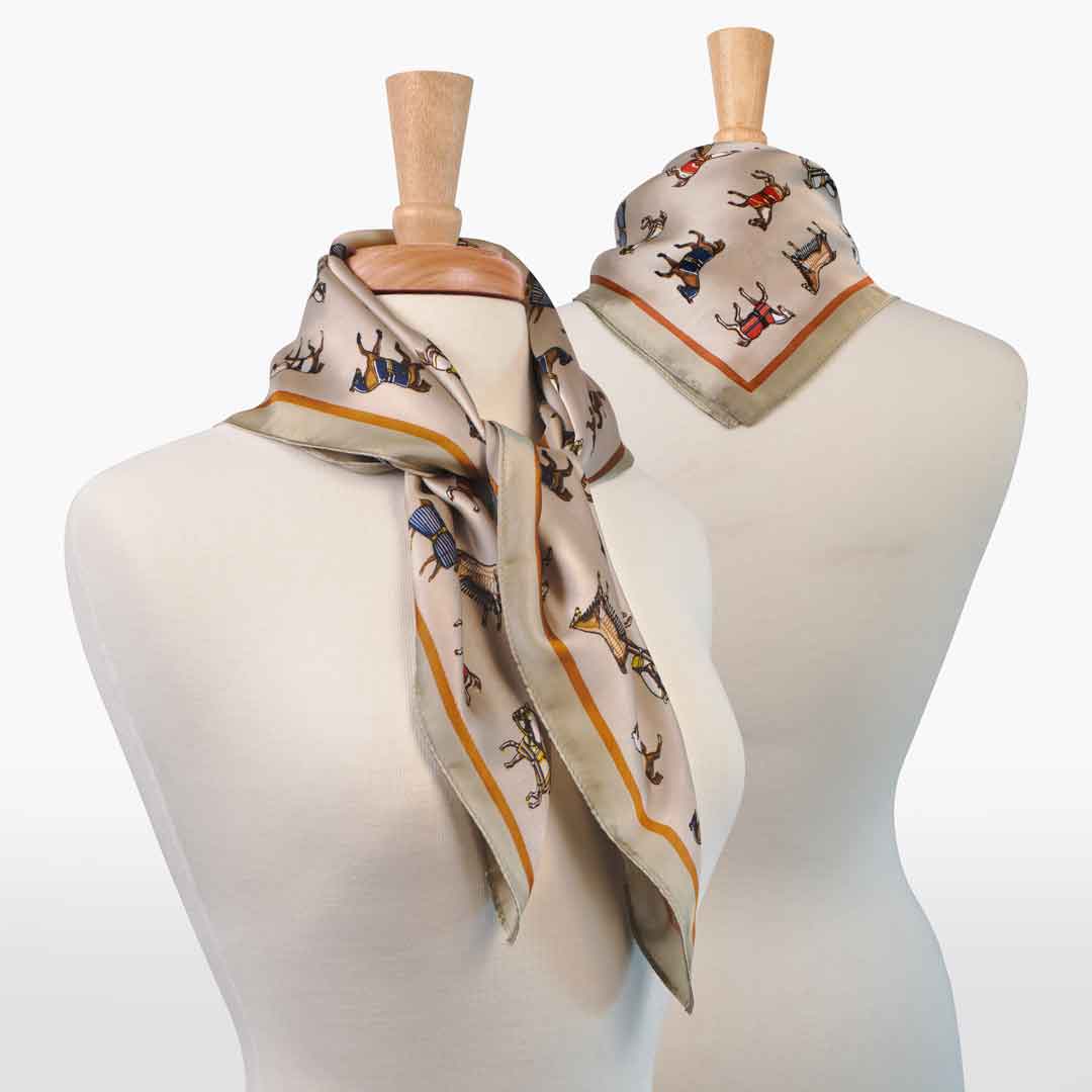 Hunt Club - Stylized Equestrian Scarf in Taupe