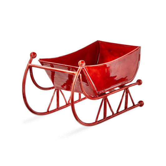 Christmas Vintage Sleigh Enamel Decor