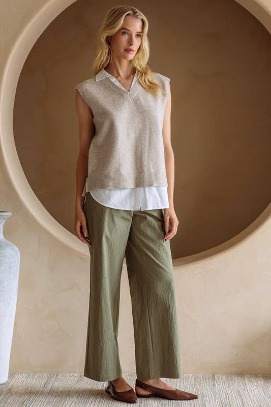 Mix Media Shirt Vest