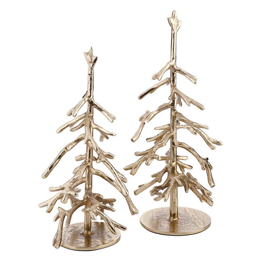 Gold Metal Twig Trees - Set of 2