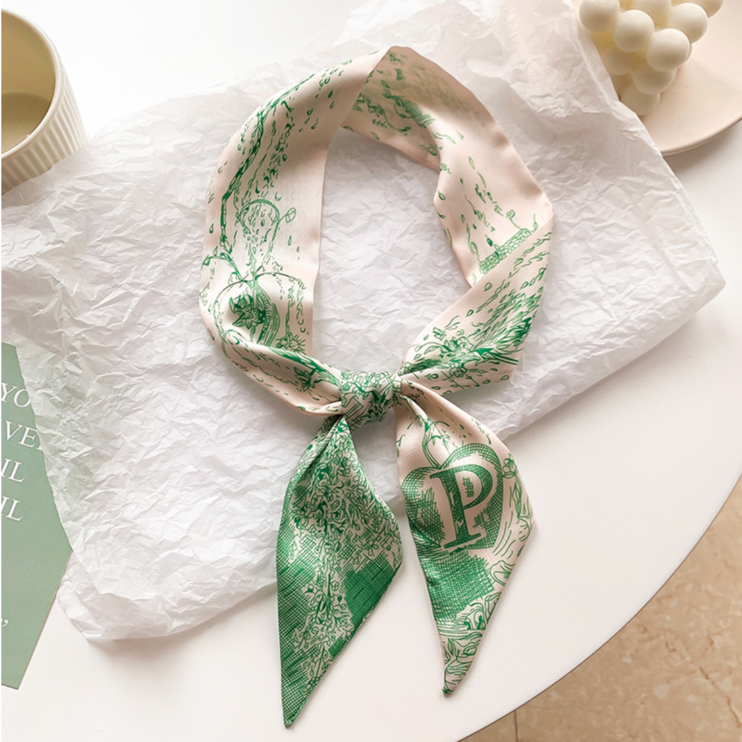Initial Silk Scarf – Personalized Gift Accent for Her