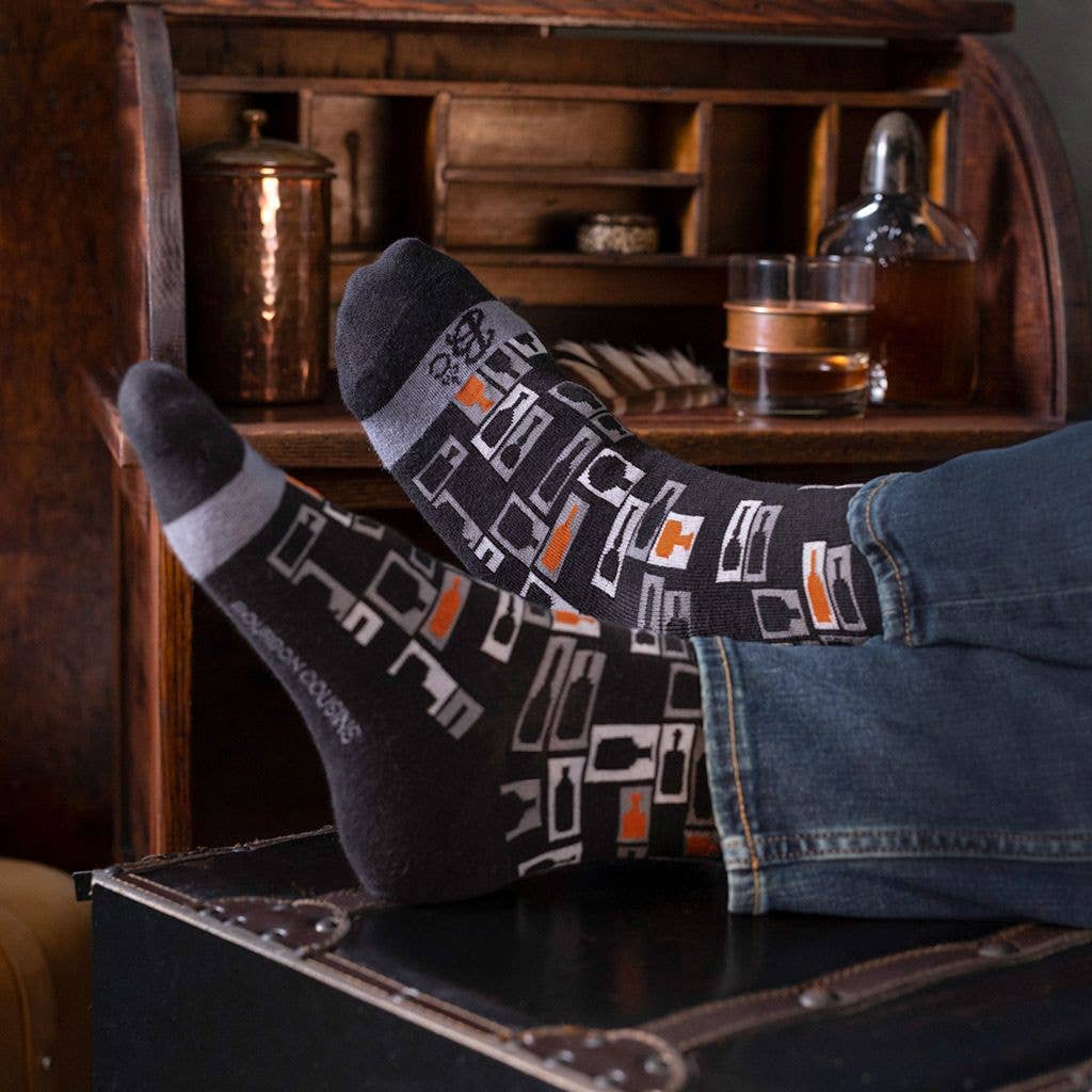 Retro Bourbon Socks - Black + Copper