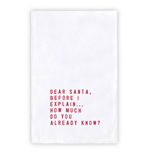 Face to Face Thirsty Boy Towel - Dear Santa