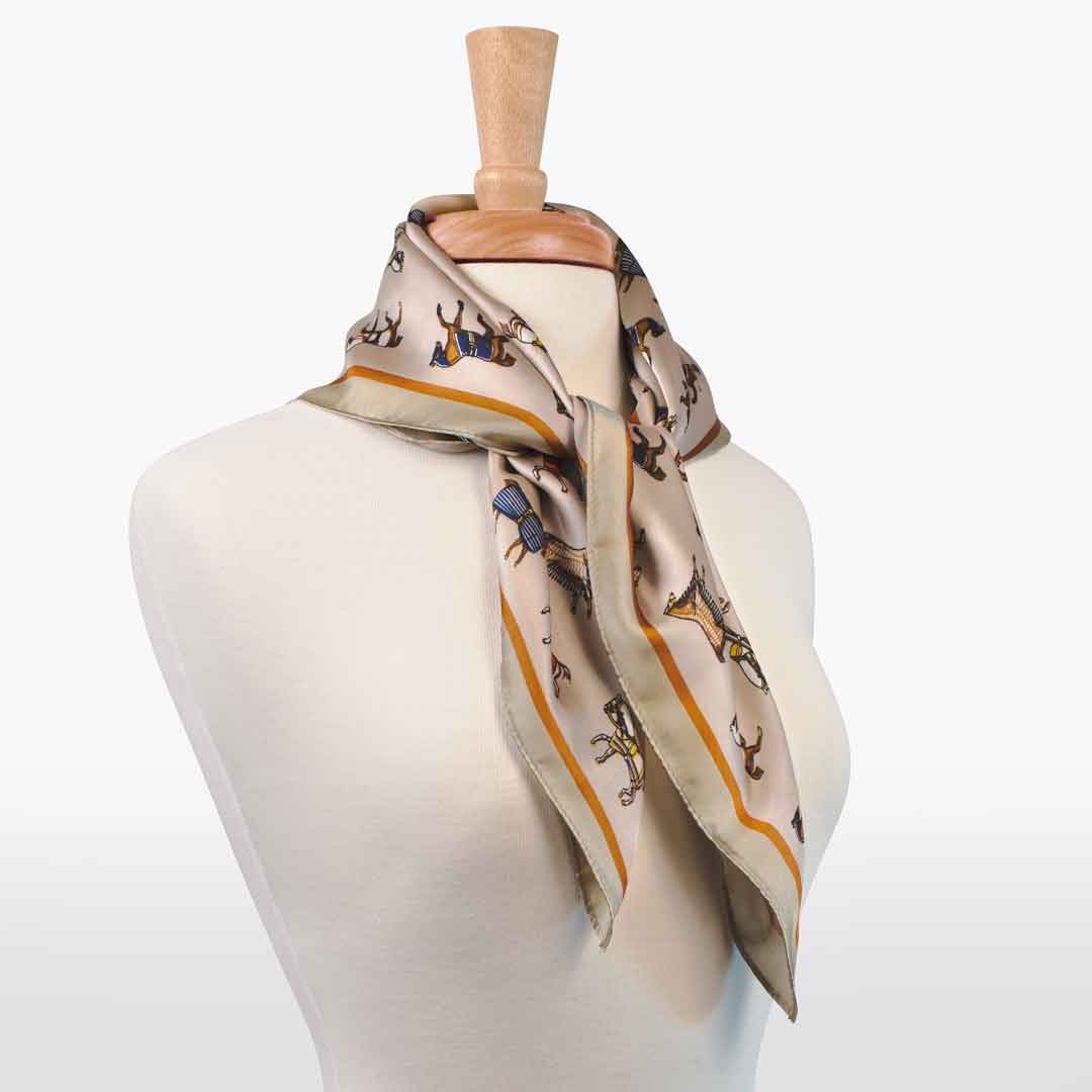 Hunt Club - Stylized Equestrian Scarf in Taupe
