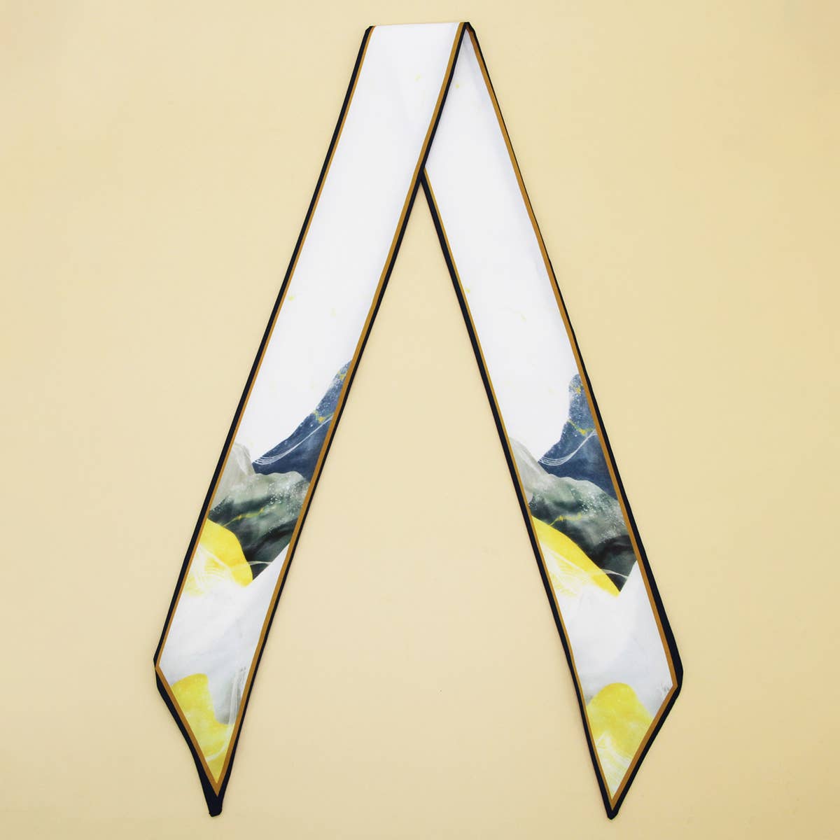 Letter Floral Skinny Scarf – Hair Bow & Bag Ribbon_CWASC0070