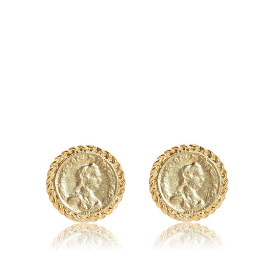 Old World Coin Stud Earrings: Vintage Charm