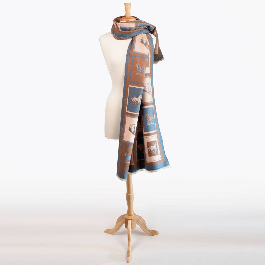 Hunt Club -  Equestrian Motif Luxe Shawl