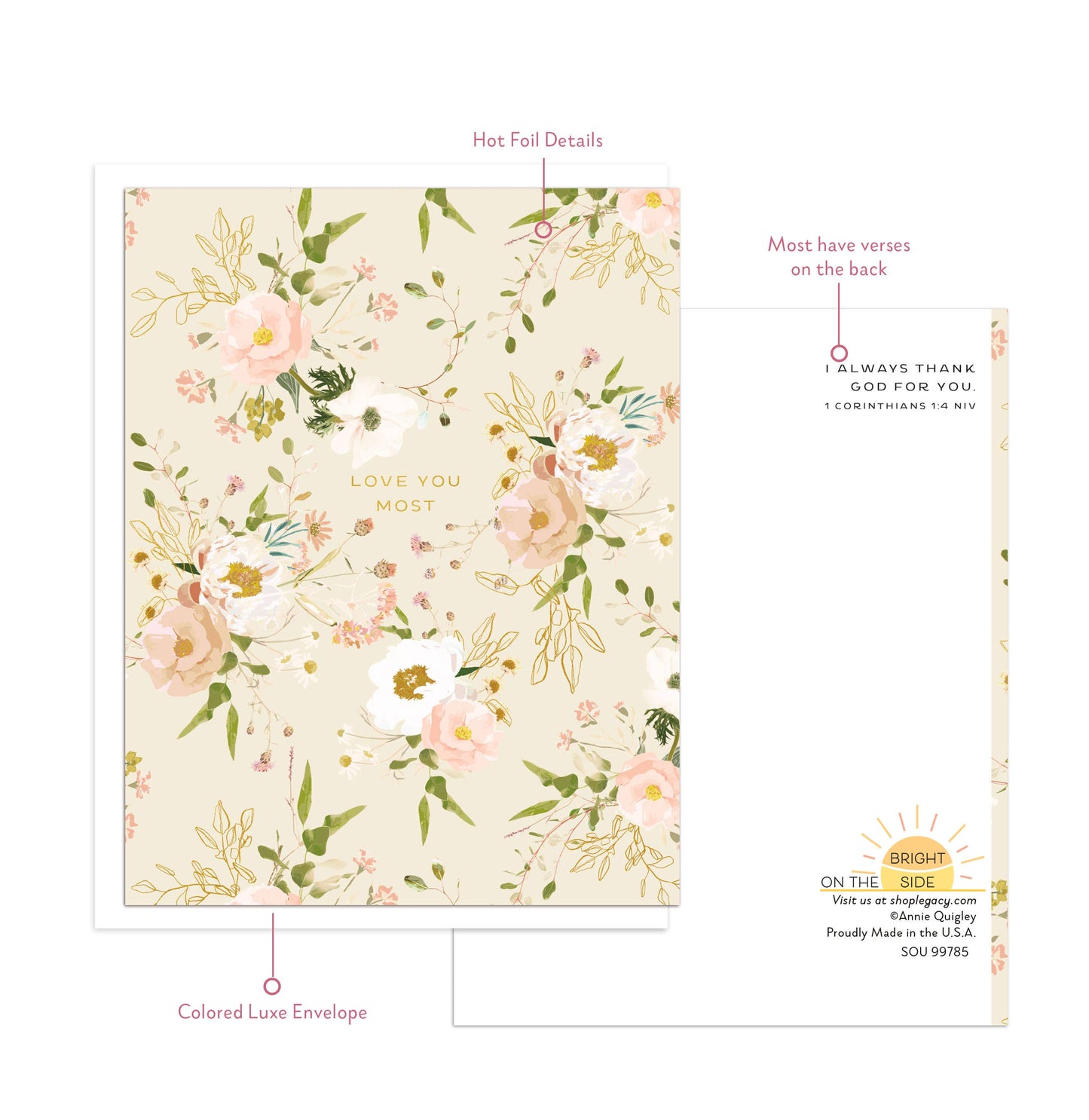Peonies and WildFlowers - Friendship + Love Card