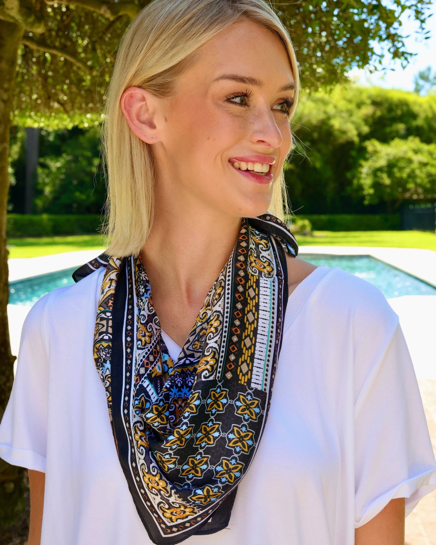 Patrician Printed Scarf Blue