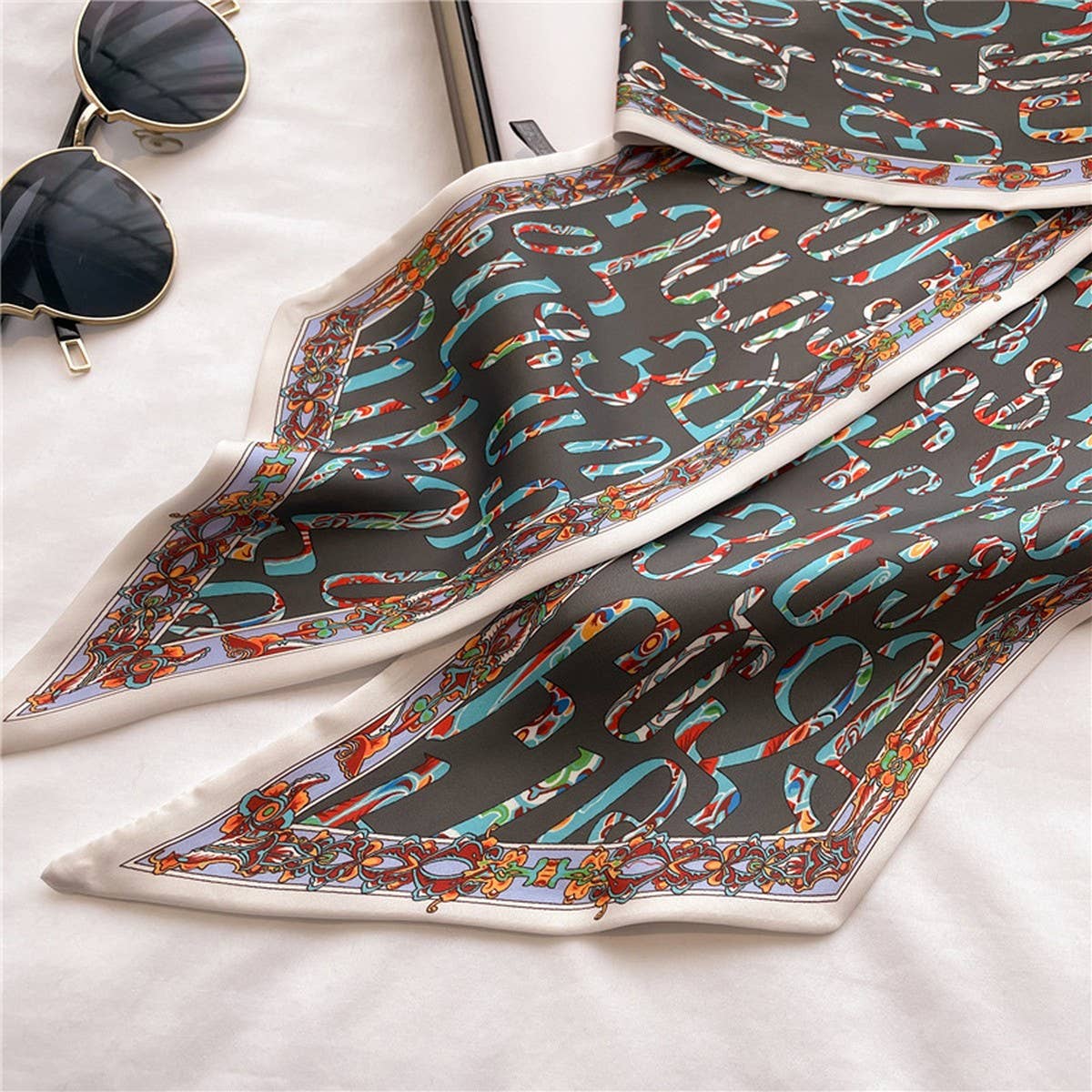 THIN SCARF FASHION PRINT RIBBON HEAD SCARF_CWASC1511