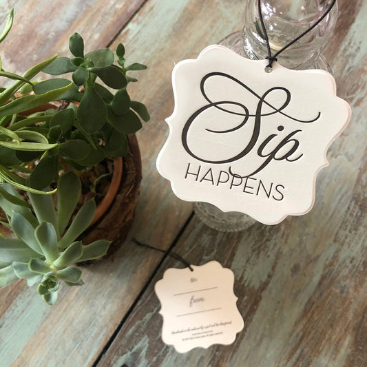 Sip Happens Tag - Set of 4