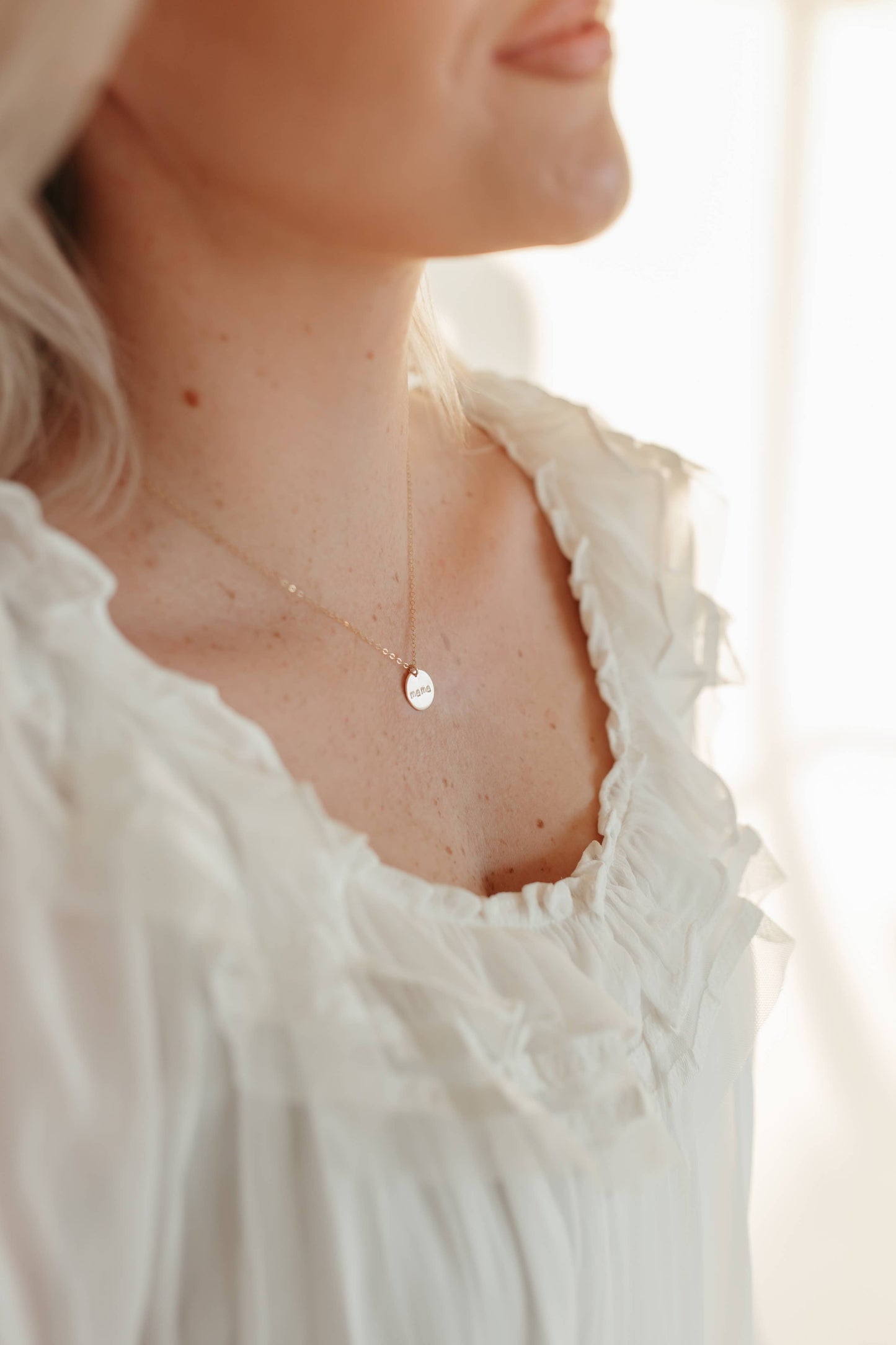 Mama Disc Necklace | 14k Gold Fill & Sterling Silver