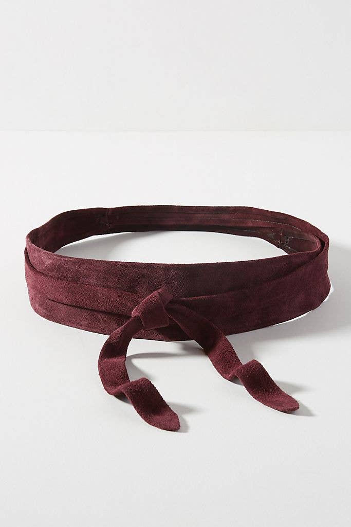 Wrap Belt - Berry Suede