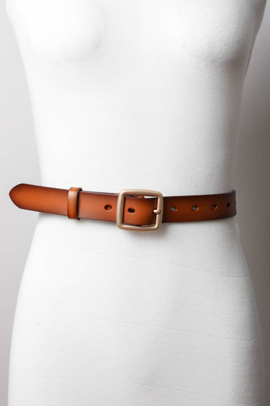 Chic & Durable Leather Belt – Available in White and Camel