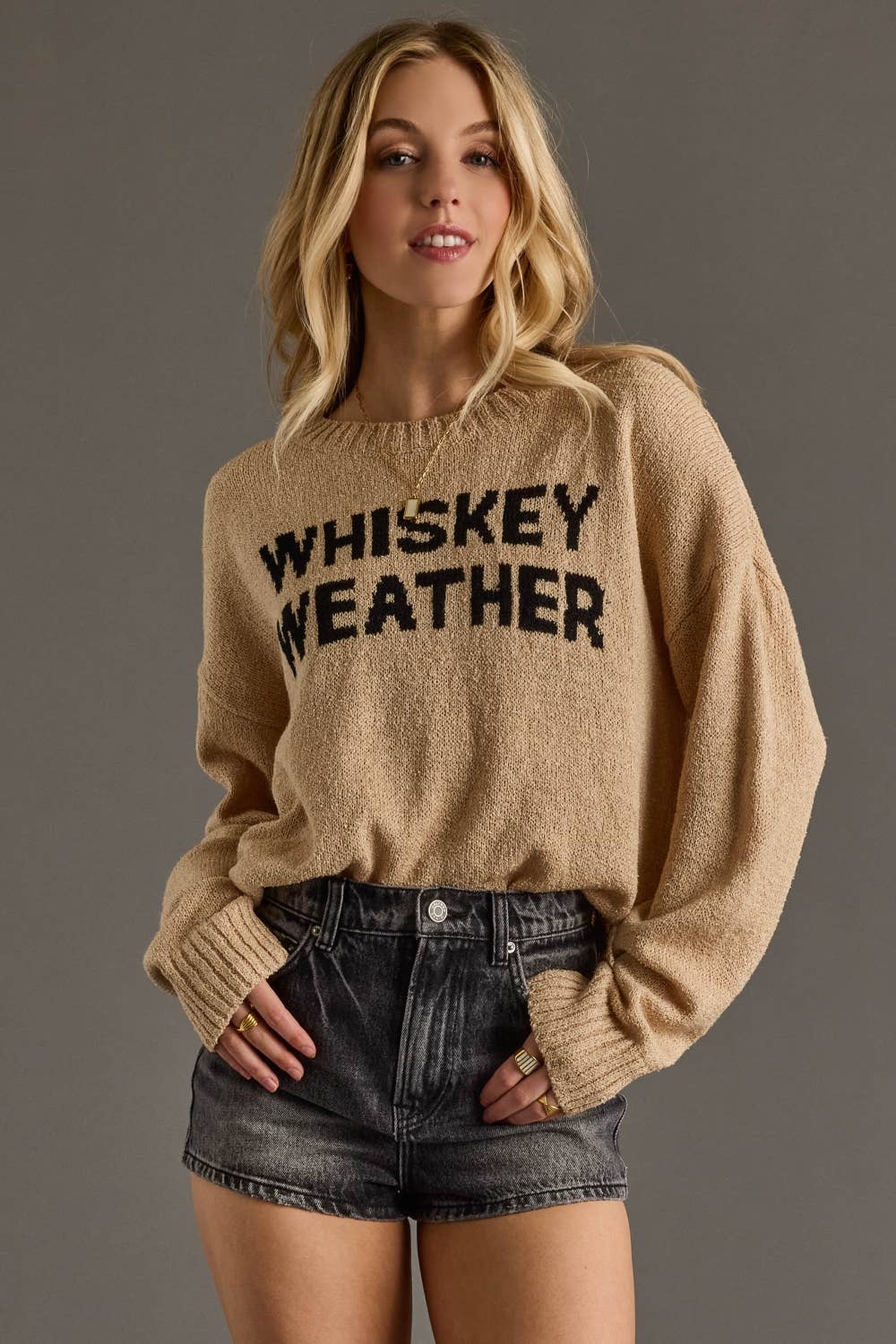 Tan Whiskey Weather Lightweight Sweater *