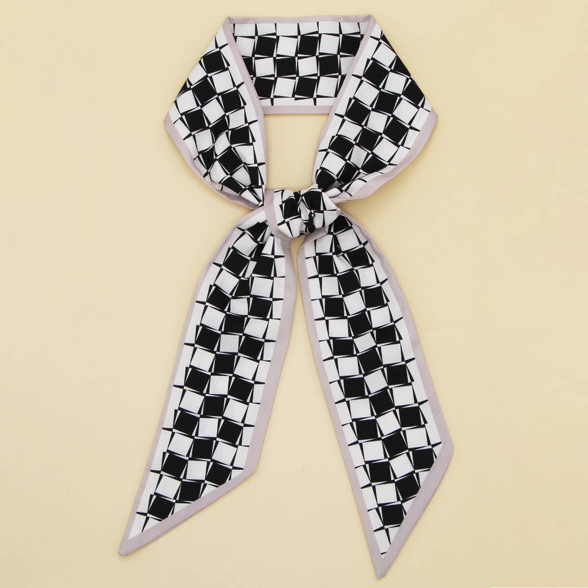 Letter Floral Twilly Scarf – Hair Ribbon & Bag Tie_CWASC0095