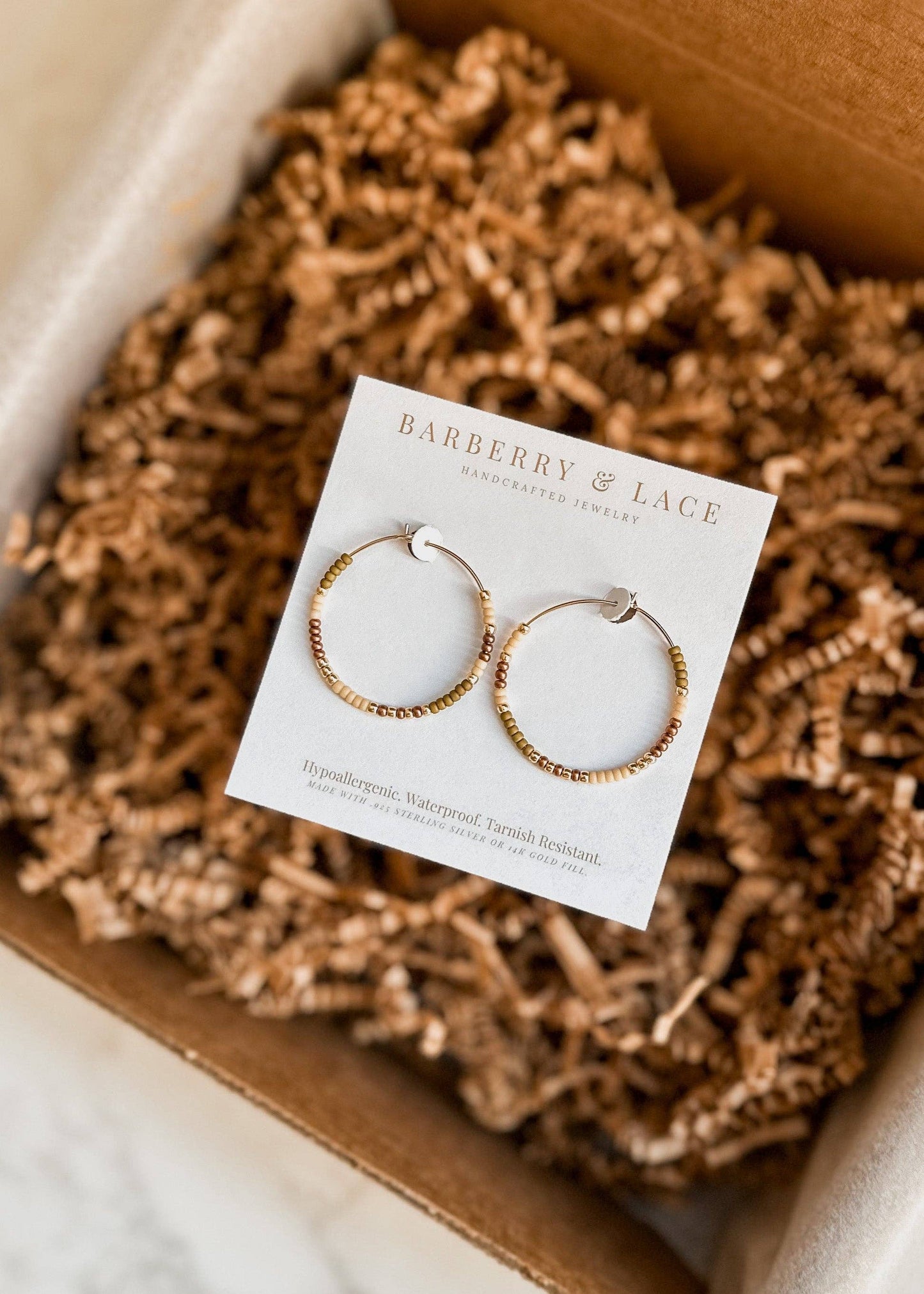 Fall Beaded Hoop Earrings | 14k Gold Fill & Sterling Silver