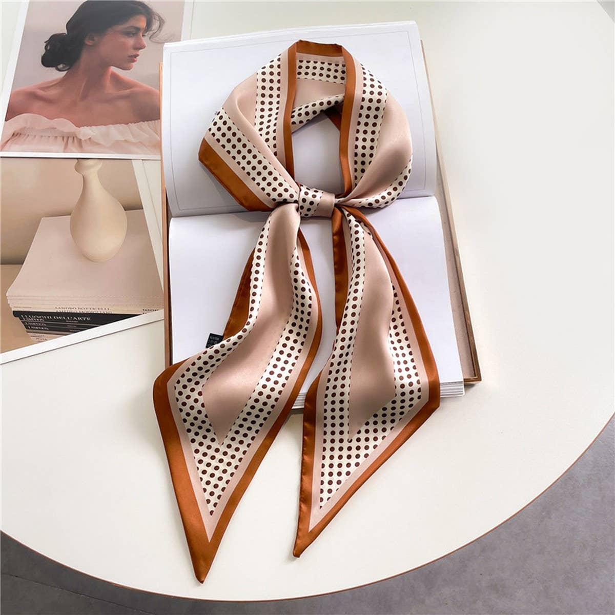 FASHIONABLE DOUBLE-LAYER RIBBON ANGLED HEAD SCARF_CWASC1515