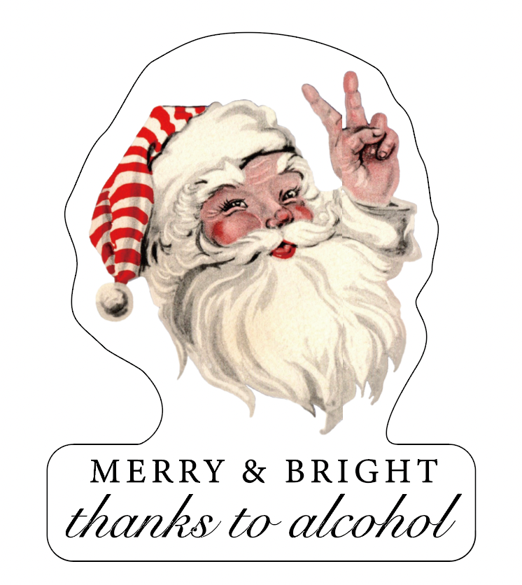Merry and Bright Thanks To Alcohol Christmas Wood Ornament