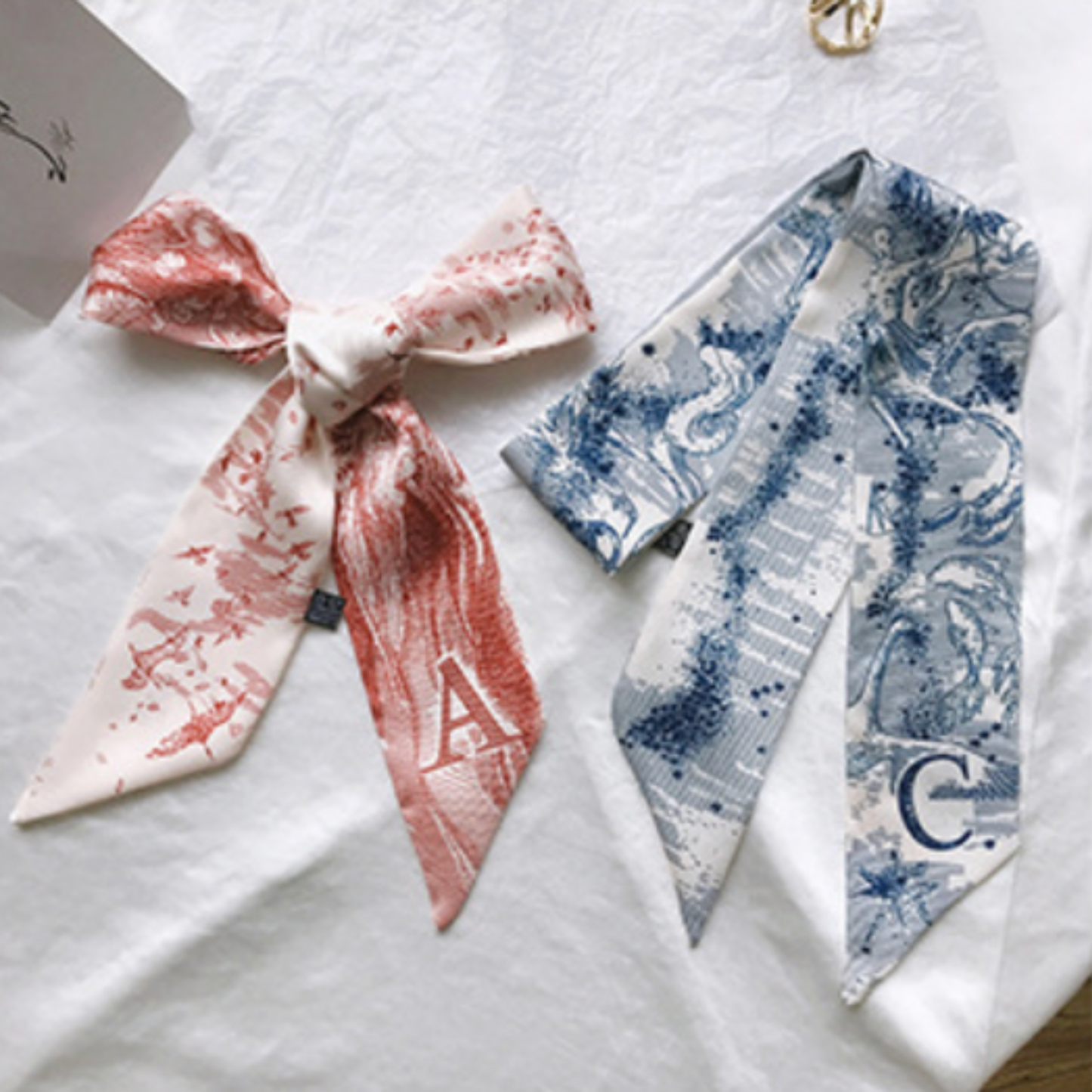Initial Silk Scarf – Personalized Gift Accent for Her