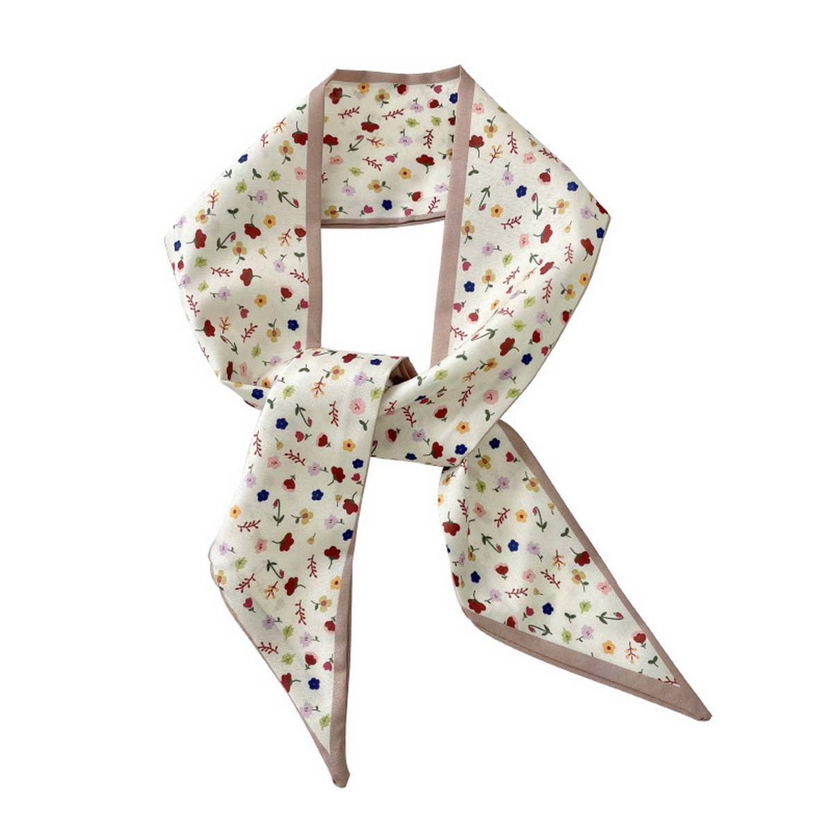 Neutral Long Twilly Scarf – Hair Tie & Neck Ribbon_CWASC0715