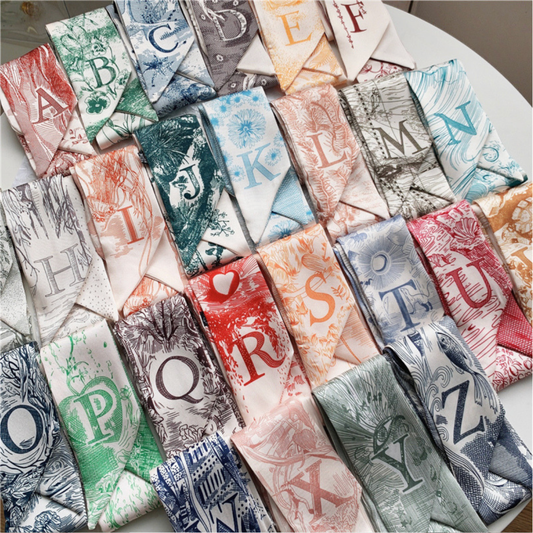 Initial Silk Scarf – Personalized Gift Accent for Her