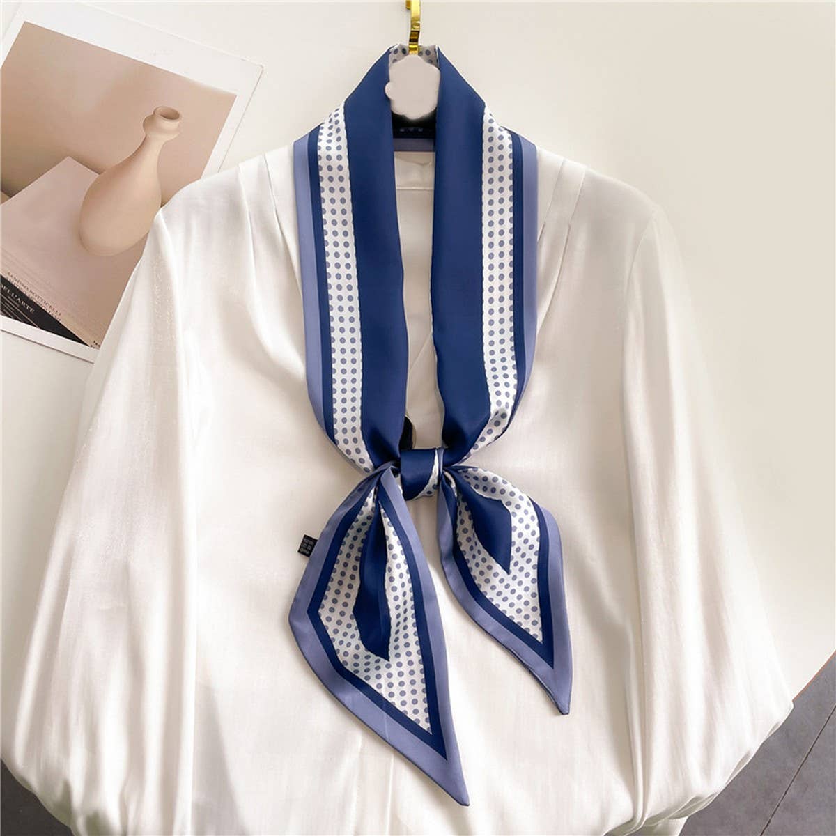 FASHIONABLE DOUBLE-LAYER RIBBON ANGLED HEAD SCARF_CWASC1515