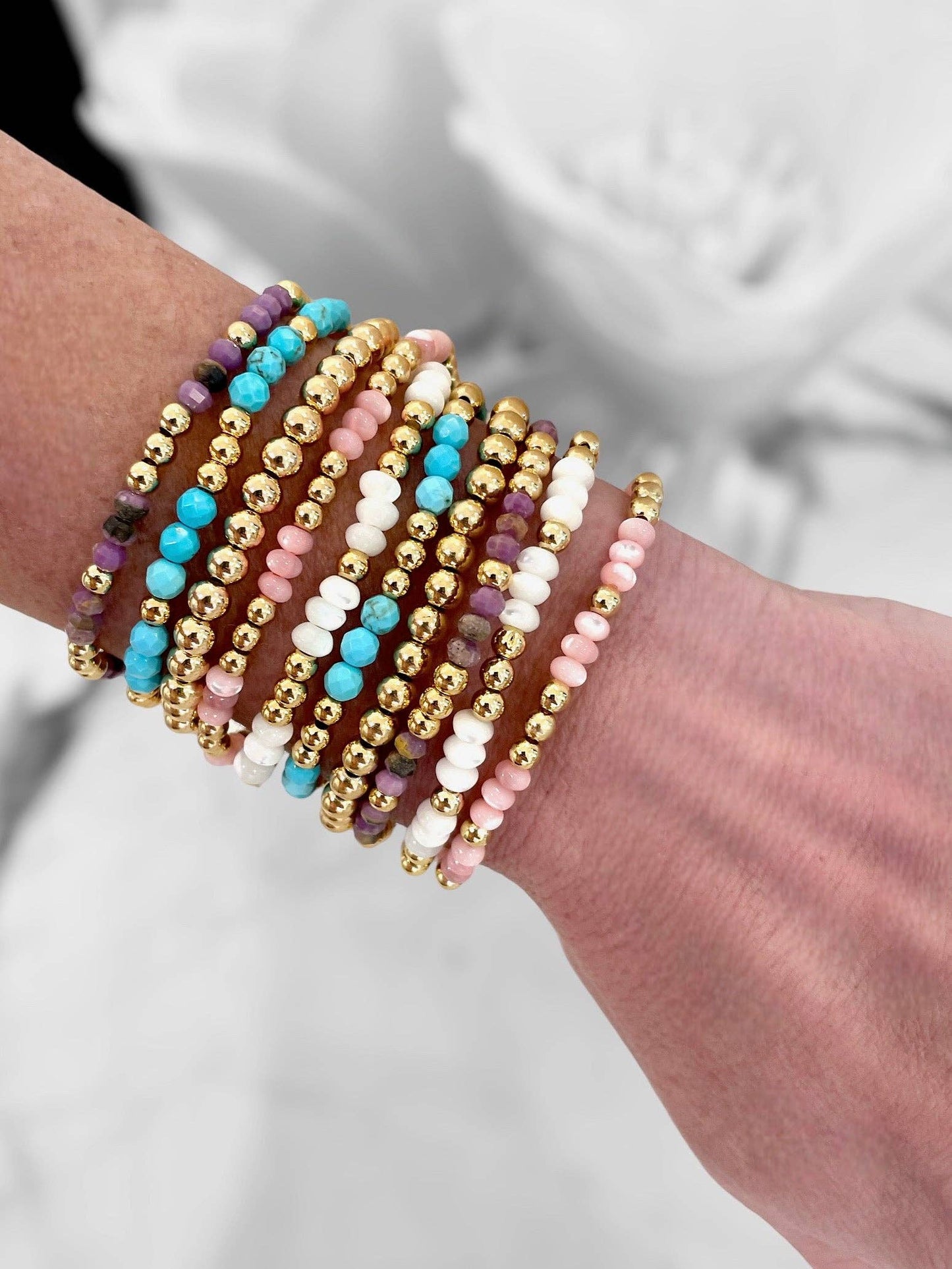 4mm Gold Filled Malachite Bracelet