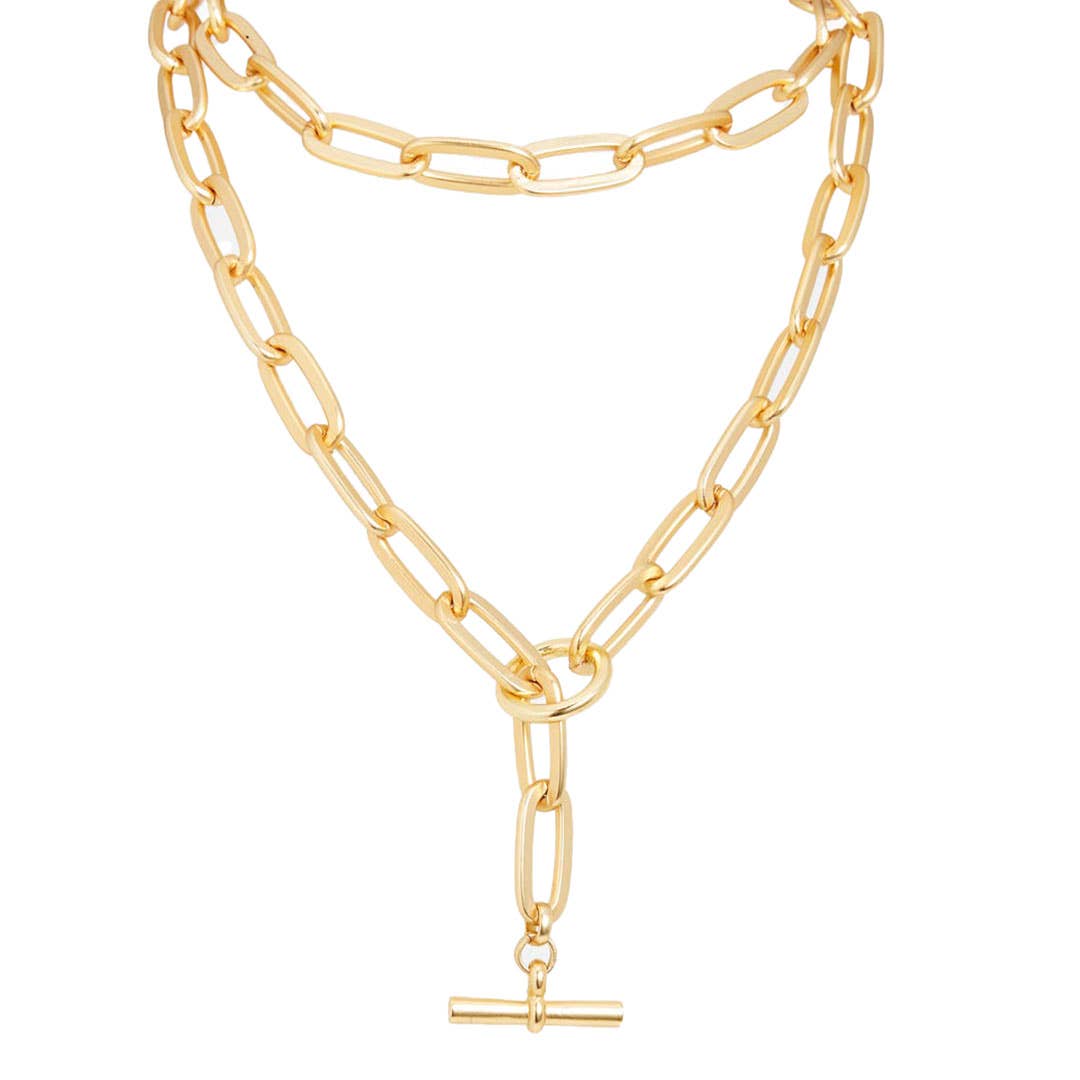 Bold Thick Link Long Chain Necklace