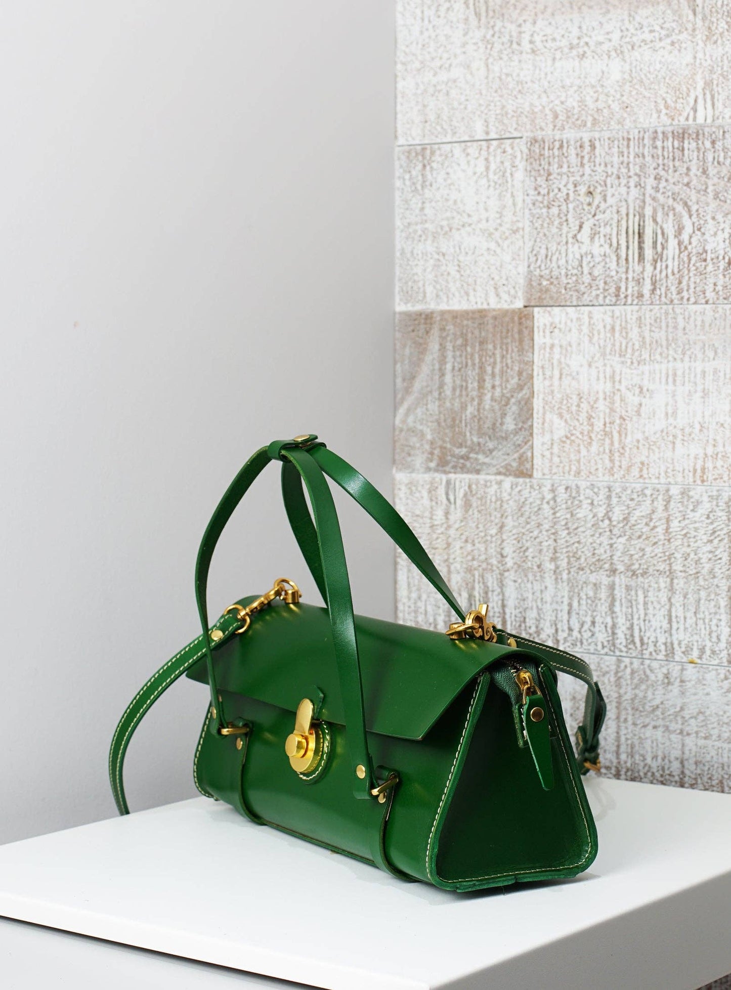 Vive 2.0 Classic Baguette Satchel- Pine Green