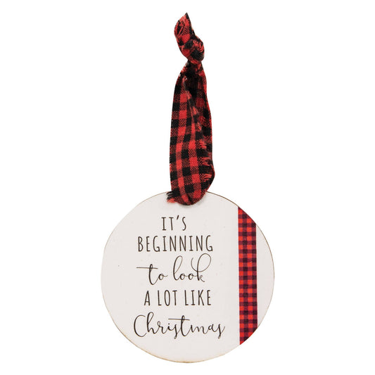 3/Set, Tis the Season Wooden Round Tag Ornaments