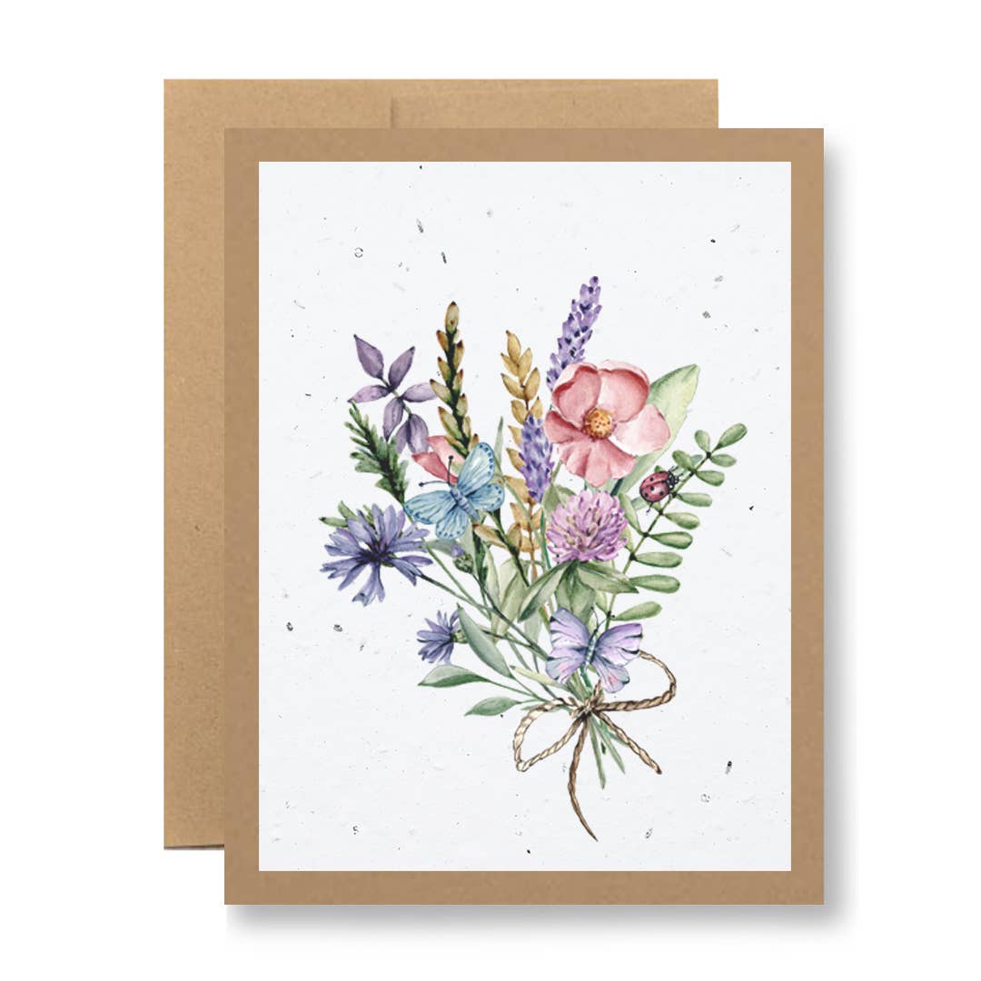 Plantable Greeting Card - {Wildflower bouquet and ladybug}