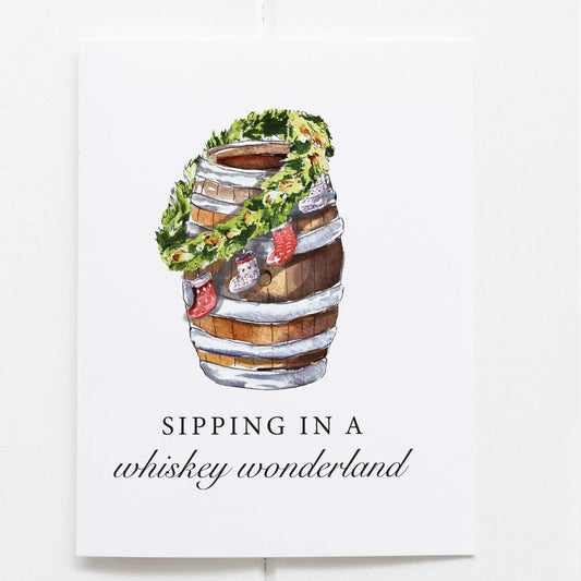 Sipping In A Whiskey Wonderland Christmas Greeting Card