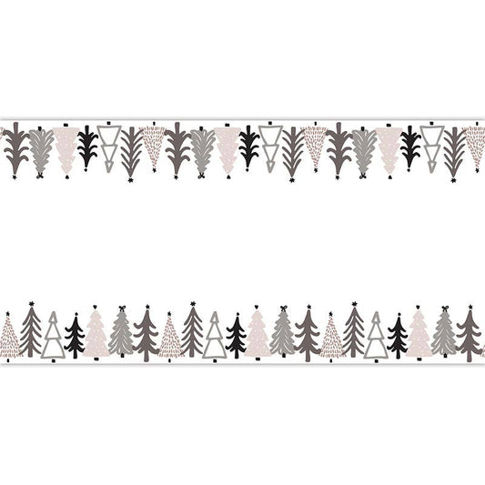 Paper Table Runner - Christmas Village Trees