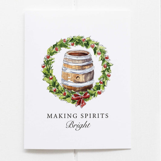 Making Spirits Bright Bourbon Christmas Greeting Card